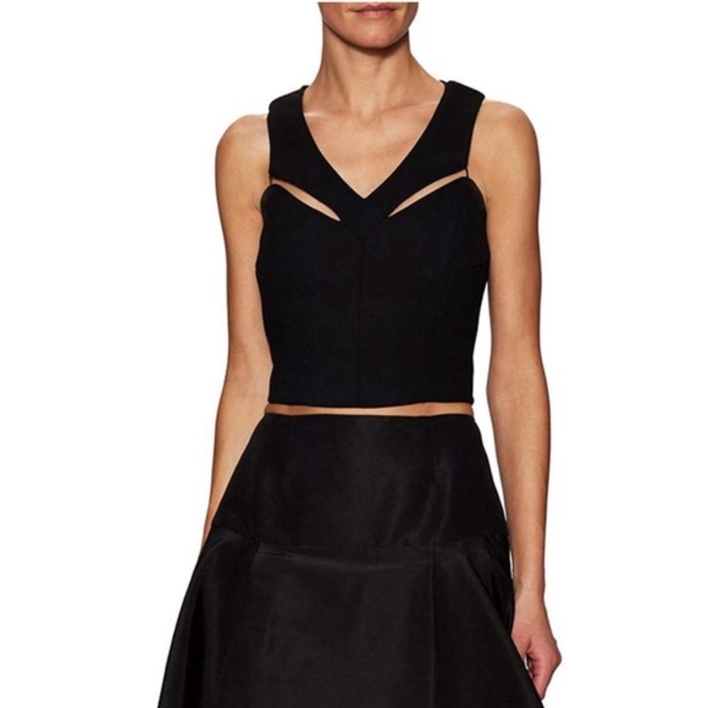 Hunter Bell Black Cut Out Crop Top NWT